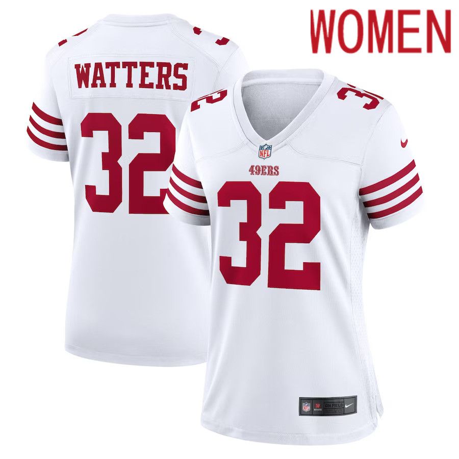 Women San Francisco 49ers #32 Ricky Watters Nike White Retired Player Game NFL Jersey